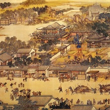 北宋清明上河图墙纸古典电视背景墙壁画酒店餐厅大堂办公室墙布