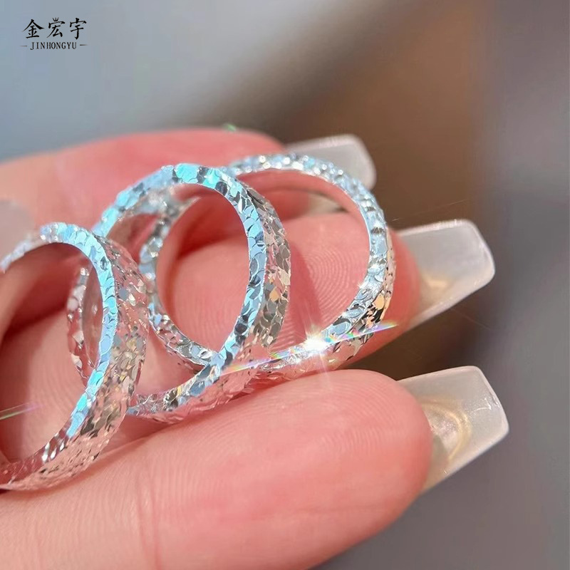 Jin Hongyu Broken Ice Ring Female 925 Sterling Silver Douyin Little…