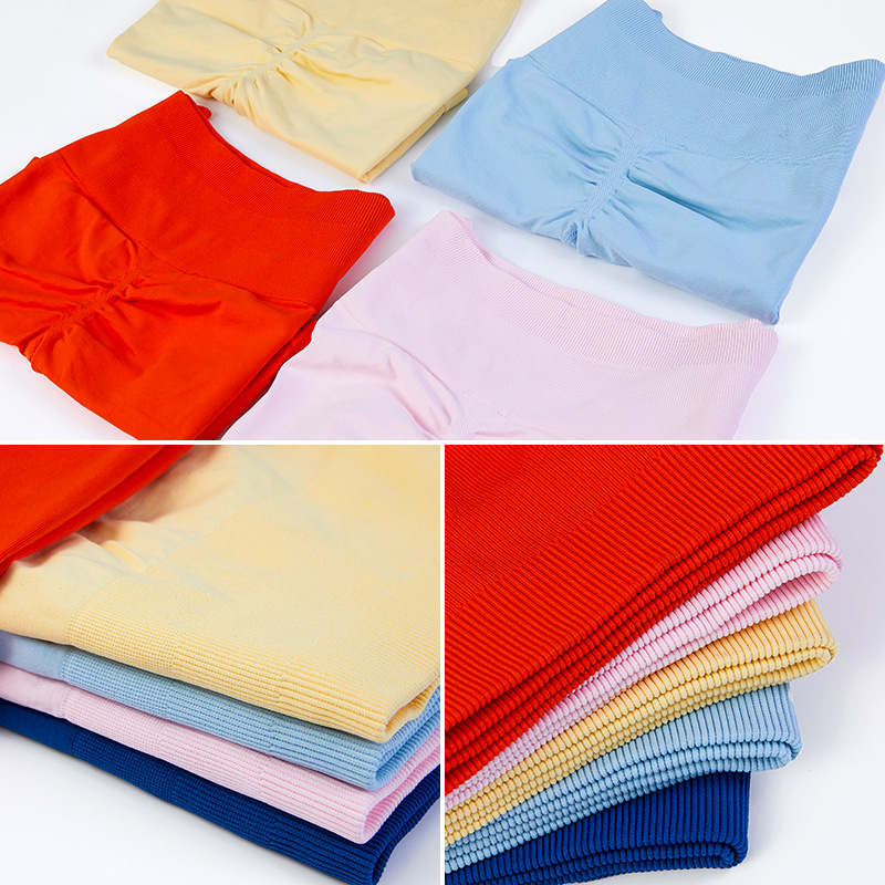 [Procesamiento personalizado] Europa y los Estados Unidos de cintura alta melocotón de yoga pantalones cortos de mujer abdominales de elevación de caderas pantalones deportivos de fitness