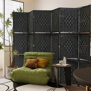 Chinese Solid Wood Screen Office Restaurant Room Partition Four-Sided Wooden Folding Portable Removable Storage Rack