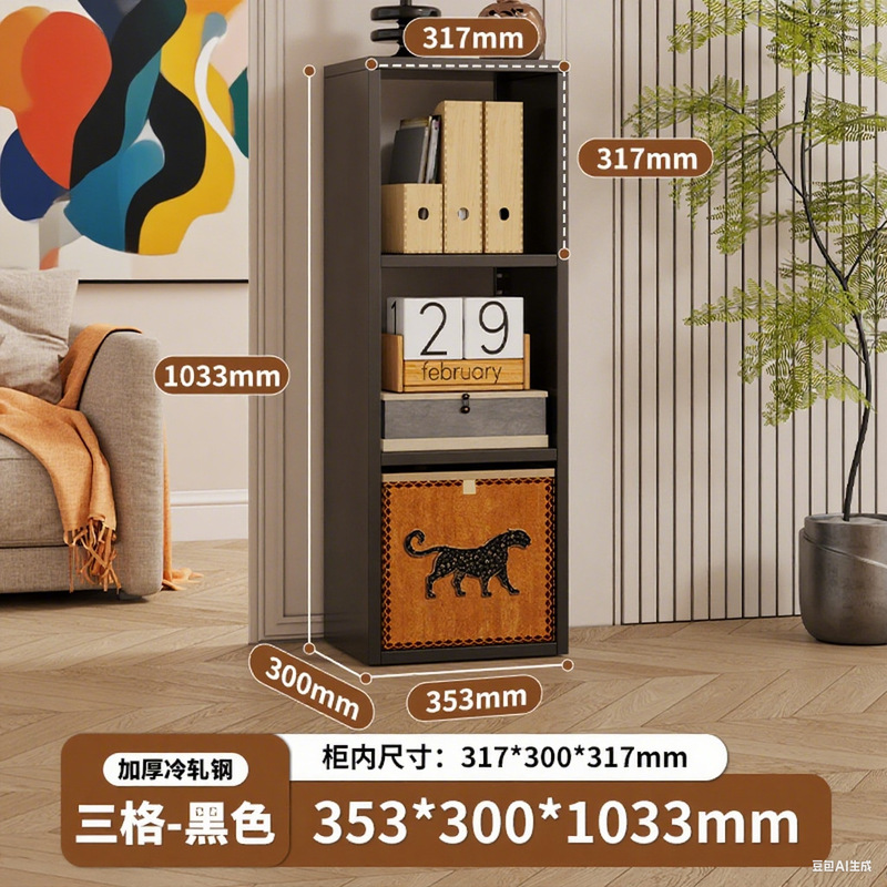 中古风儿童书柜钢制格子柜自由组合卡莱克书架落地金属格子柜|undefined