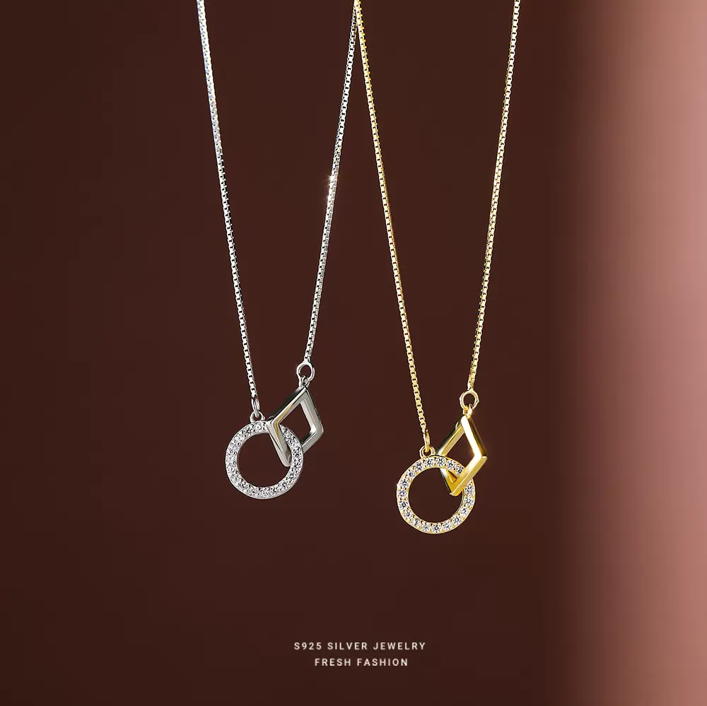 几何纯银简约项链2022年新款女夏轻奢小众设计感锁骨链ins冷淡风