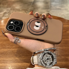 古銅色液体磁気吸引支点リンゴ16携帯ケース新型リンゴ16ProMaxセットiphone16転倒防止リンゴ15シリコンリンゴ13全包14男12女ProMax適用