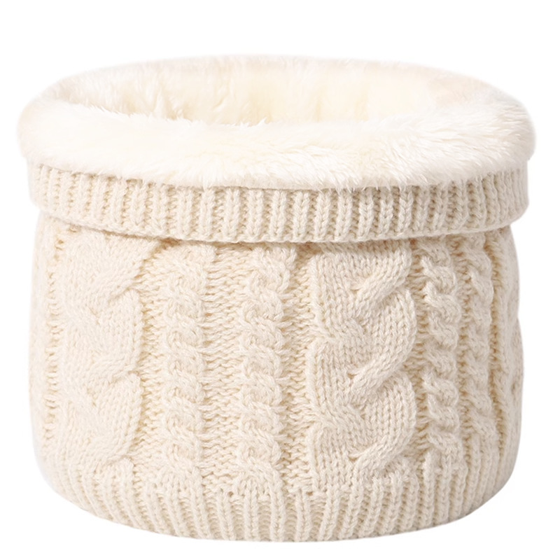 Unisex winterwarmer met fleecevoering en verdikking voor buitenfietsen, koudebestendige, gedraaide gebreide nekwarmer, grensoverschrijdend_voghion.com