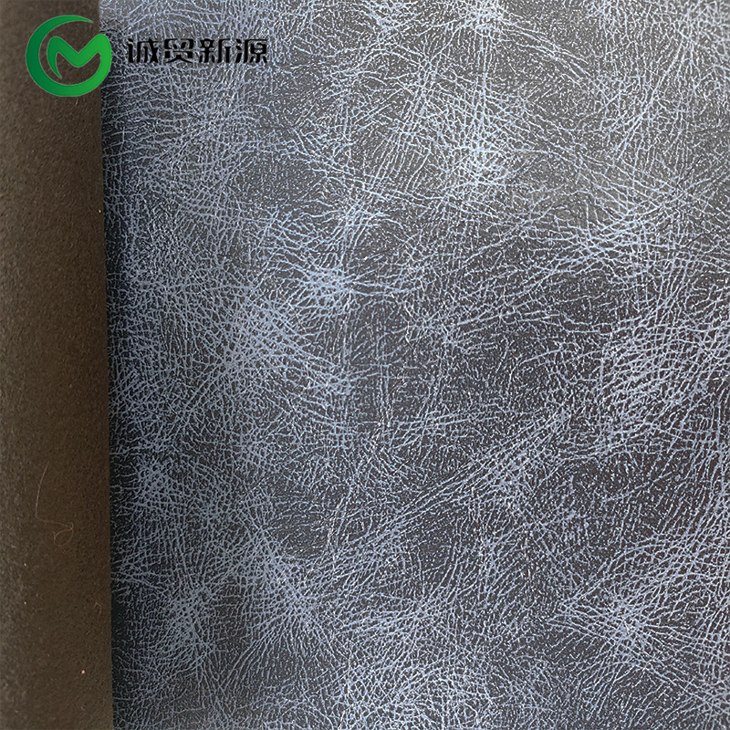 經典复古龟裂油皮 工厂直銷套色爆裂纹皮革批发0.9mm拉毛布底X20