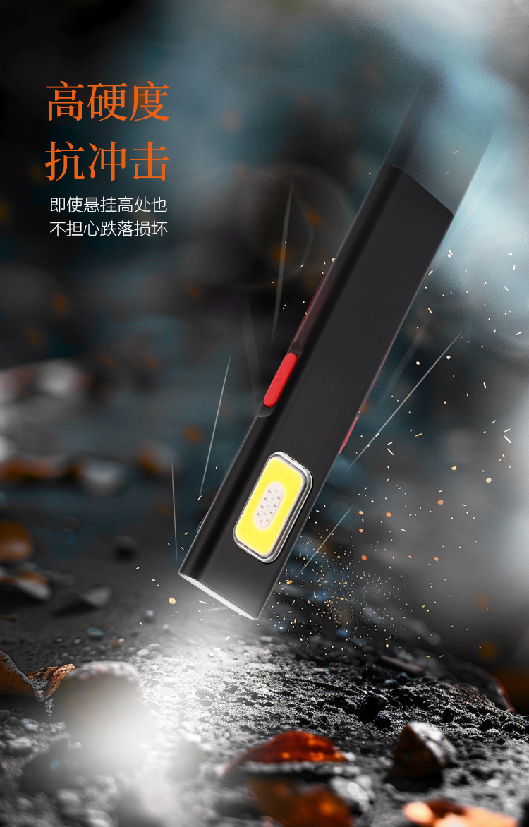 Aluminum Alloy Ultra-Thin Pen Clip Cob Work Light Magnet Inspection Light USB Charging Led Multi-Function Lighting Auto Repair Light