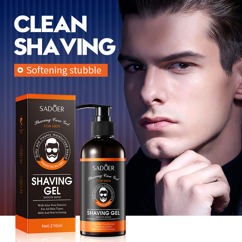 Cross-Border In-Stock Men's Shaving Gel Sadoer, Gentle and Non-Irritating, Softens Beard and Mustache, Direct Sales from Foreign Trade Factory
