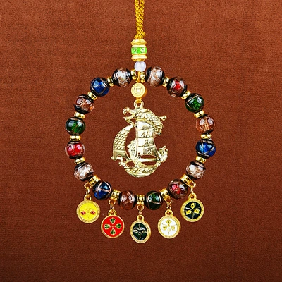 Car hanging: Fragrant Grey Glass Five Road God - the-god-of-wealth-with-five-paths-of-incense-ash-glaze-smooth-sailing