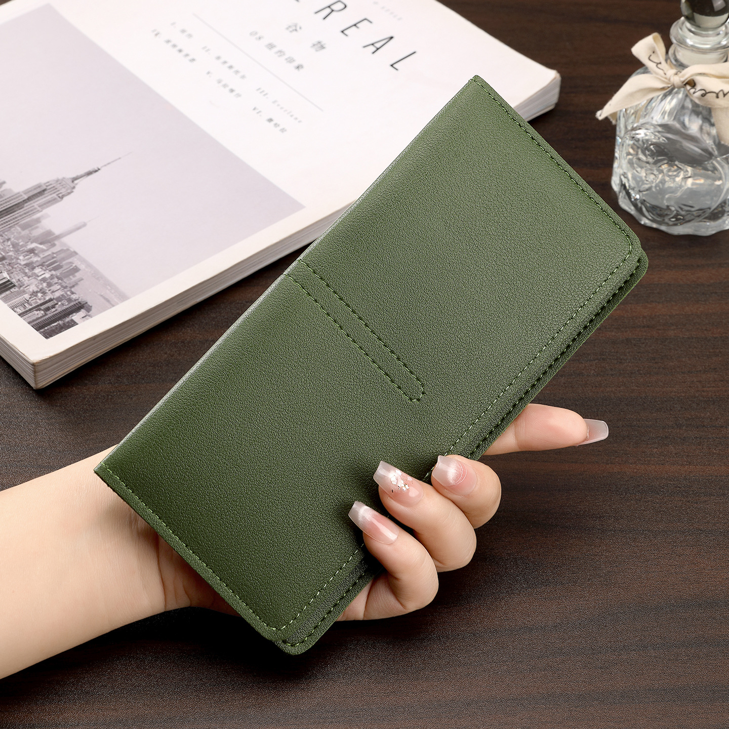 Monedero de hombre transfronterizo, bolso de mano de moda simple y de gran capacidad, bolso de mano de estilo joven, bolso de tarjeta múltiple.