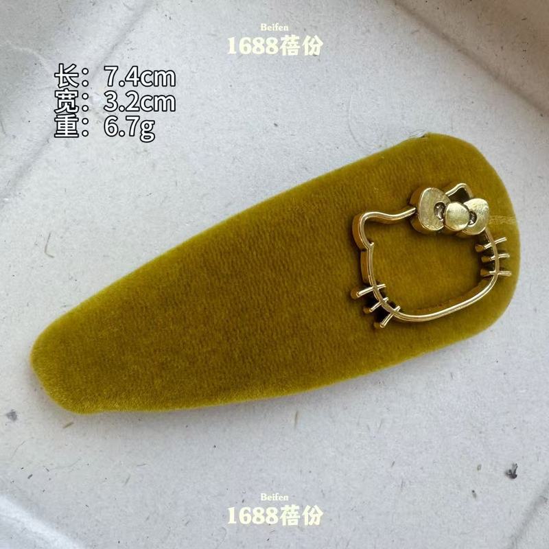 韩版时尚精致镂空猫头丝绒掰掰夹ins简约高级感碎发夹侧边夹无痕|undefined