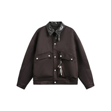 美式复古拼接挂件装饰工装夹克男秋冬cleanfit宽松百搭潮外套上衣