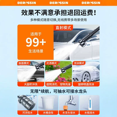 high-pressure water gun, portable rechargeable powerful Car washing machine