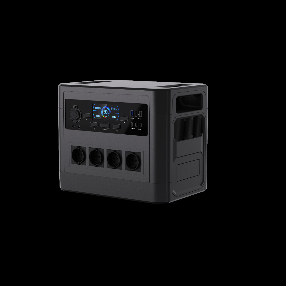 Estación de energía portátil de 2000 vatios con batería de litio para exteriores, fosfato de hierro y litio