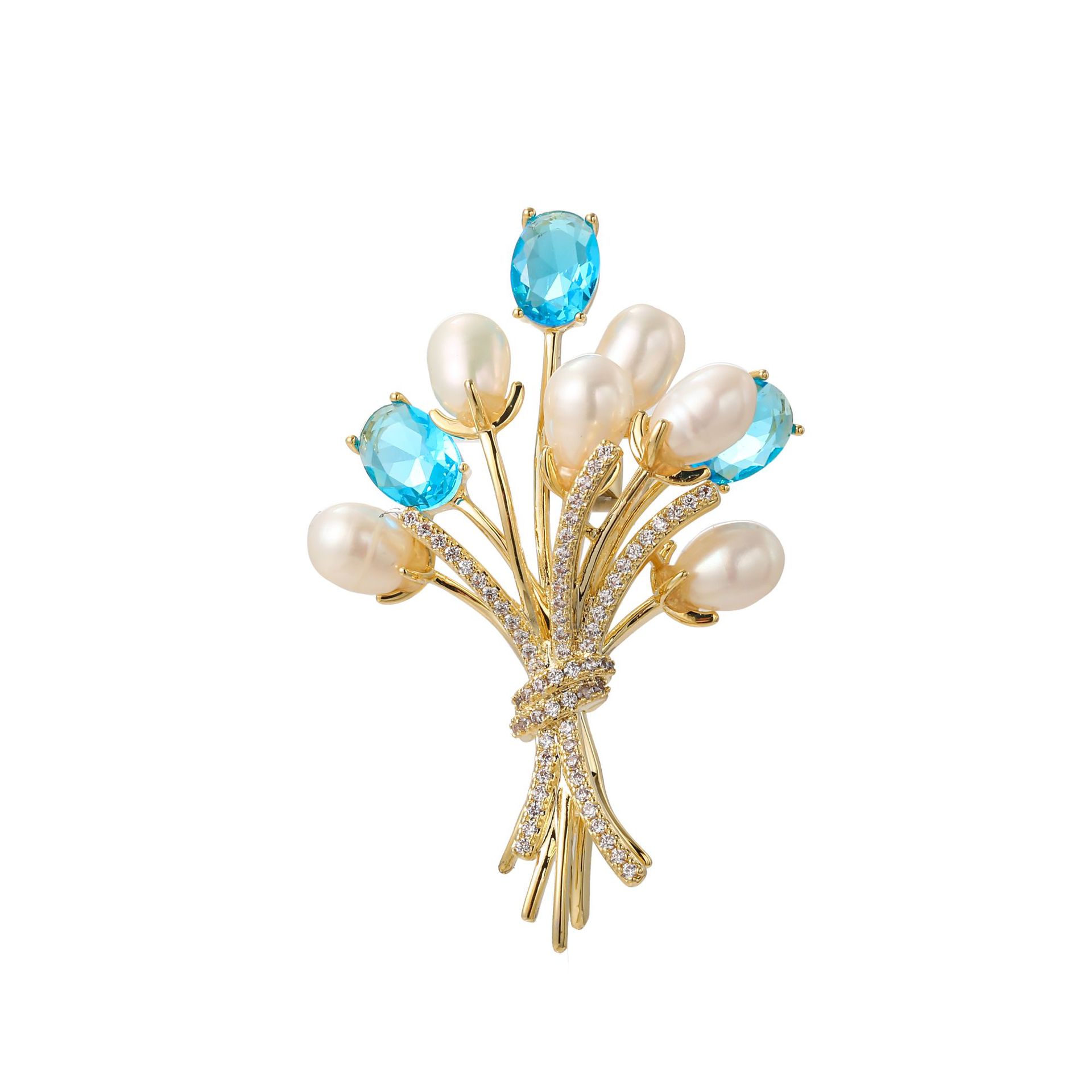 Elegante Flor Cobre Mujeres Broches display picture 4