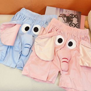 Shorts Couple Outfit Spring and Autumn Student Funny Pajama Pants Internet Celebrity Squeaky Big Pants Home Clothes