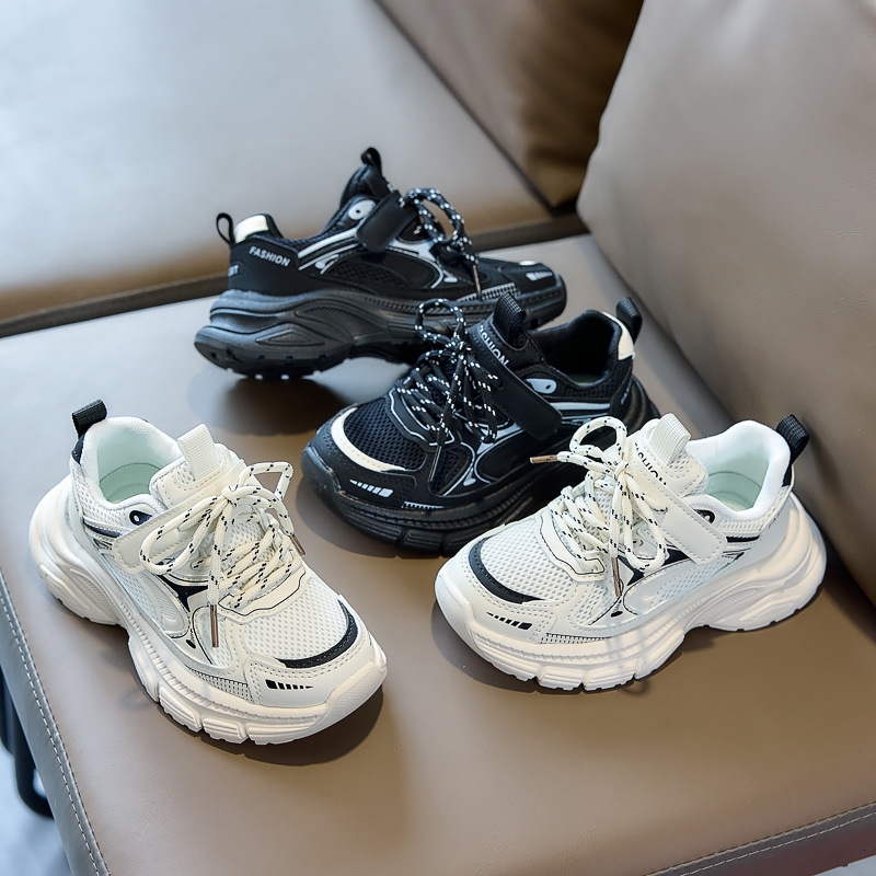 Hombres y niñas zapatos de papá 2026 primavera blanco para niños transfronterizos transpirables zapatos deportivos casuales de estudiantes ecológicos