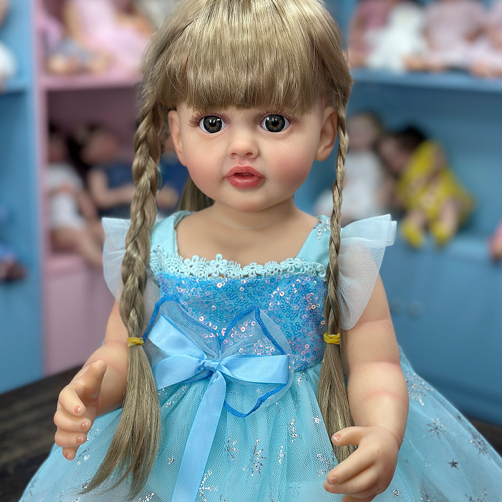 Cuerpo de Goma de 22 pulgadas con peluca y cabello largo amarillo