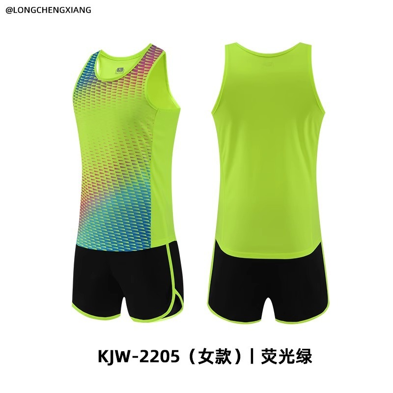 陸上トレーニング服スーツ男性オーダーメイド体試験競技ユニフォーム短距離走ベストスポーツウェアマラソンランニング服女性|undefined