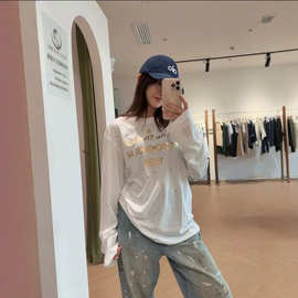 25新款AC发财金烫钻tee防晒T爆款显瘦工厂直发