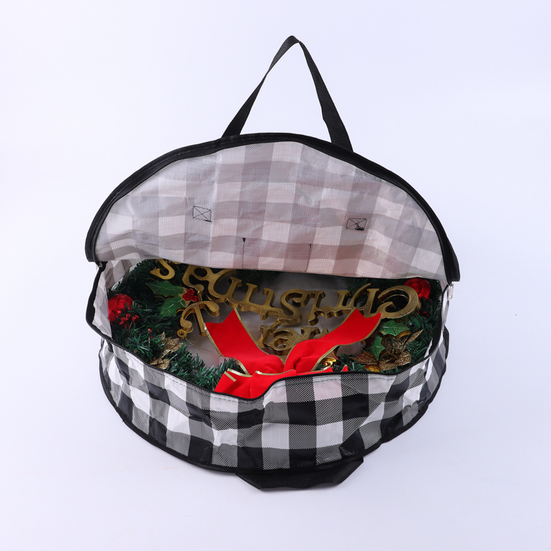 Bolsa de almacenamiento transparente de PVC para guirnaldas navideñas transfronterizas, decoración de árboles de Navidad, guirnalda redonda, bolsa colgante para regalo.