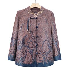 中老年人春秋女装洋气奶奶新中式外套老人国风老太太衣服妈妈新款