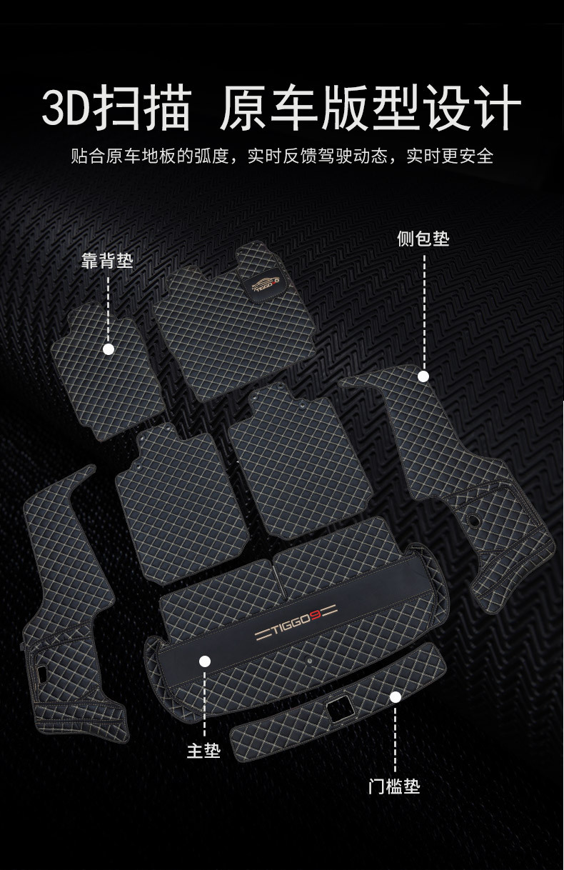 Suitable for Tiggo 9/9X Full Coverage Trunk Mat Tiggo9 Jaecoo J8 Five-Seater and Seven-Seater Trunk Mat Car