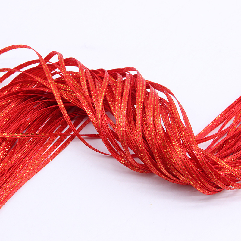 3mm gran cinta roja de bordes de Año Nuevo sobre rojo cintas de dulces rojas cintas de embalaje de artículos festivos