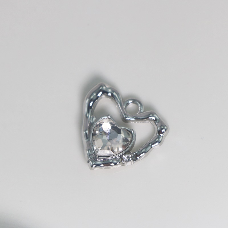 1 Piece Simple Style Heart Shape Alloy Plating Inlay Jewelry Accessories display picture 2