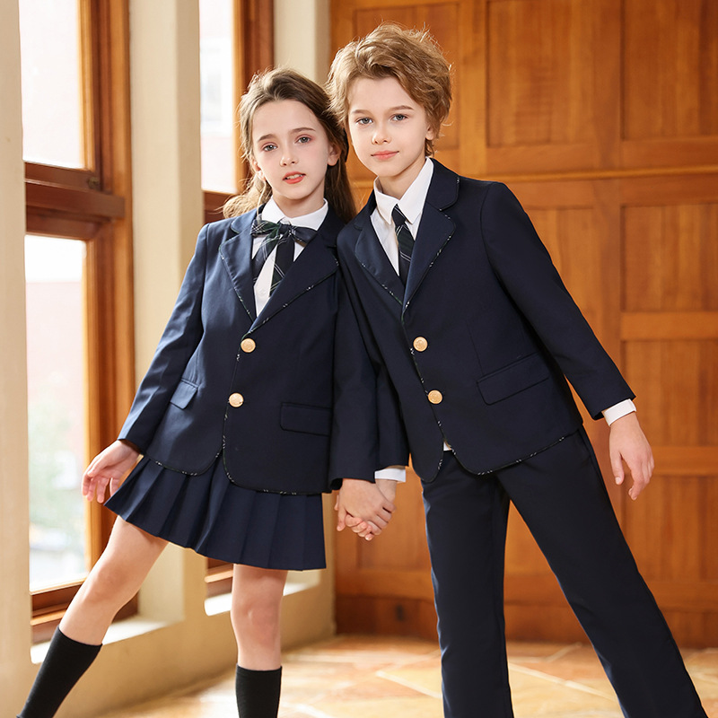 Uniformes de escuela primaria y secundaria, uniformes de jardín de infantes, trajes de primavera y otoño, uniformes de rendimiento de estilo universitario británico, uniformes de clase de estudiantes de secundaria