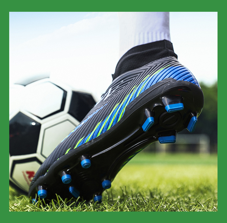 Piedini da calcio alti con unghie rotte, erba artificiale, chiodi in pelle AG, per ragazzi, ragazze, adolescenti e studenti che si allenano_voghion.com