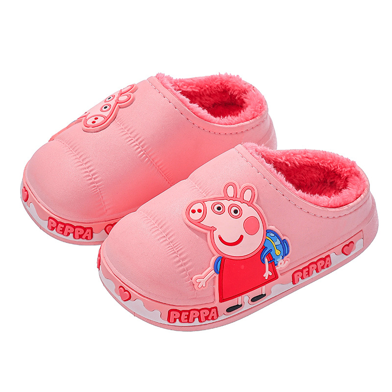 Piggy Page zapatillas de algodón de invierno para niños, niñas y niñas, calentamiento y veludo impermeable para bebés de 1 - 3 años, 2 zapatos de algodón para bebés