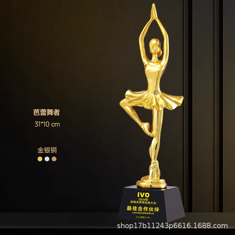 Reunión anual creativa de trofeos de resina oro, plata, bronce, estrella de cristal, competencia de baloncesto, conmemoración creativa del excelente personal