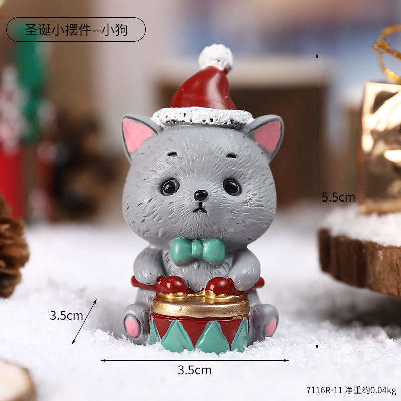 Creative Christmas Family Resin Ornaments Cartoon Doll Children's Room Desktop Santa Claus Christmas Decorations
