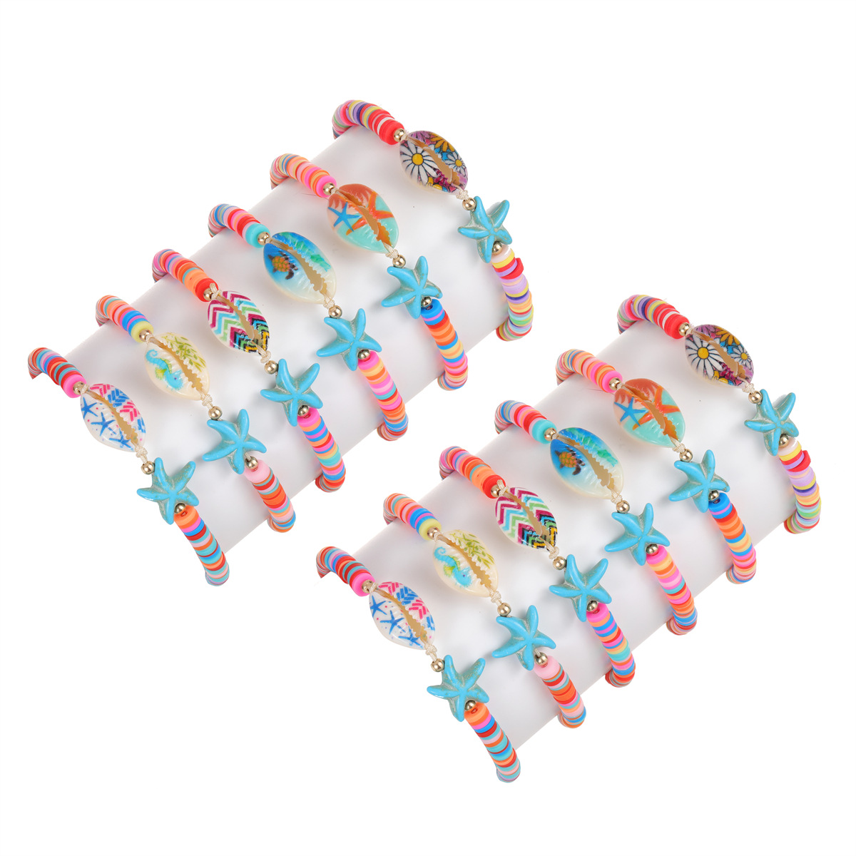Knitting Design Bohemian Beach Starfish Shell Shell Cord In Chain Beaded Bracelets Wholesale