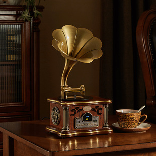 ODN Otino Retro Bluetooth Audio Mini Phonograph Style Home Decoration Gift Rechargeable Rotating Style