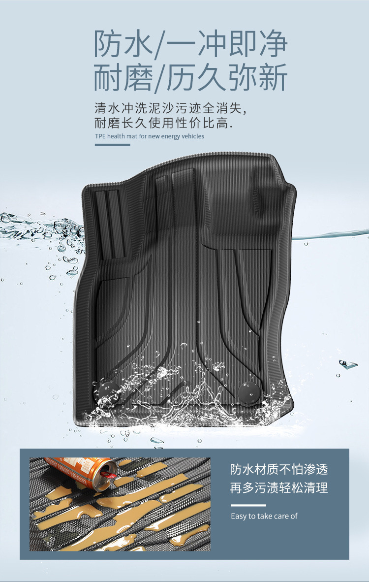 Suitable for 24 Volkswagen Tiguan L/L Pro Car Floor Mats, Fully Environmentally Friendly Tpe Floor Mats, Trunk Mats and Backrest Mats