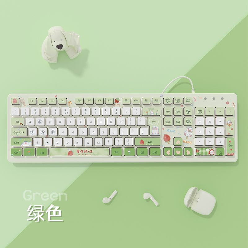 巧克力彩绘创意无线键盘女生高颜值台式电脑办公可爱无线键盘跨境|undefined