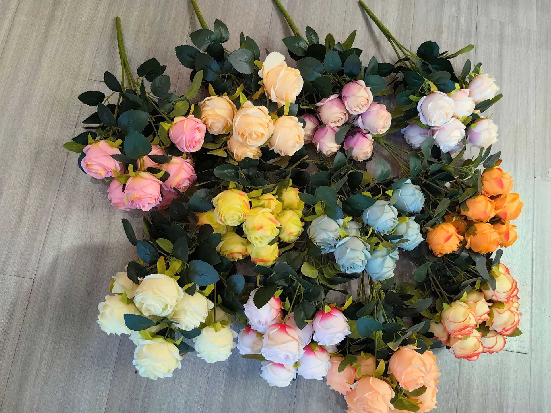10 rosas de núcleo de imitación de flores falsas flores de decoración de boda para el hogar