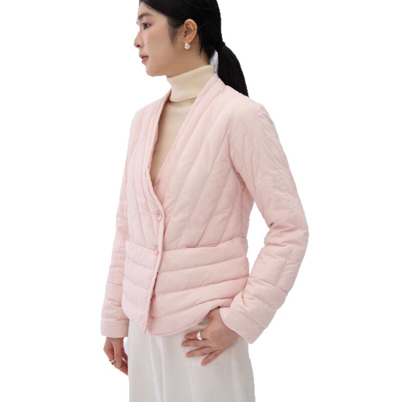 平湖羽绒服女短款2025新款韩版V领90白鸭绒内胆保暖洋气轻薄修身|undefined
