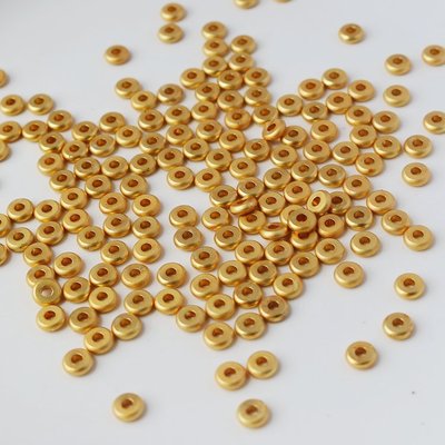 18k包金保色沙金哑光隔片平片4mm/5mm/6mm扁片珠diy饰品散珠 50颗