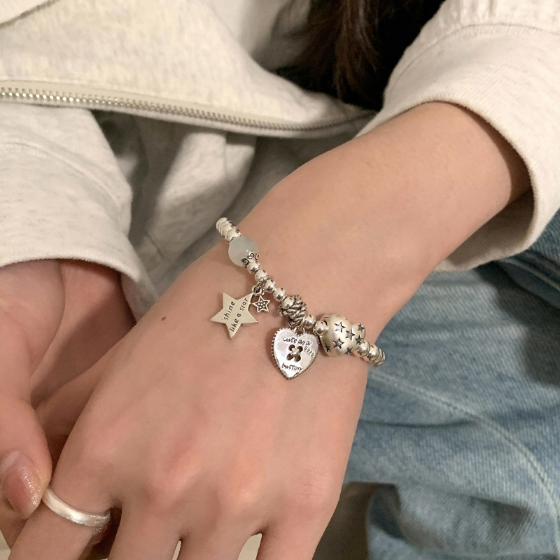 Korean Style Simple Love Star Bracelet Korean Style Simple Women's Fashion Light Luxury Niche Exquisite All-match High-end Bracelet