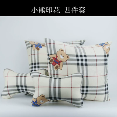 Car Headrest, Car Neck Headrest - cartoon-bear-four-piece-set-two-headrest-and-two-pillow