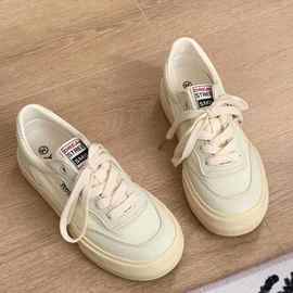 韩系透气小白鞋2025新款设计感帆布鞋子女夏季薄款小众百搭板鞋女