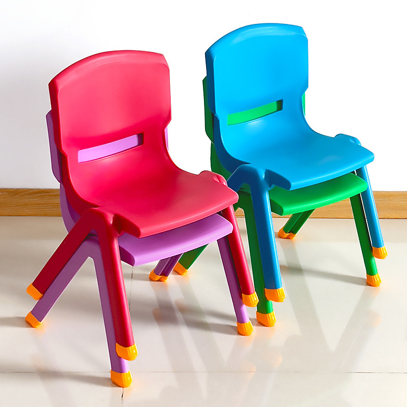 Plastic Thickened Backrest Chair Baby Dining Chair Children's Dining Chair Stool Anti-Skid Stool Toddler Chair