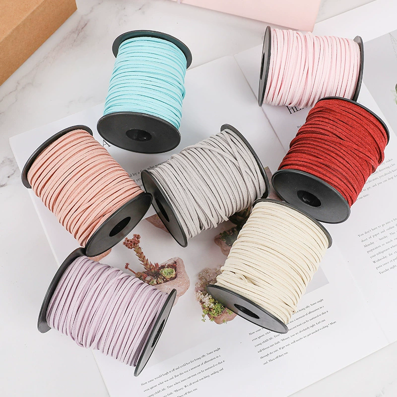 Лента для упаковки цветов, корейская бархатная кожаная веревка, украшение для букета, украшения ручной работы, материал для ювелирных изделий, чистый цвет, бархатная веревка из оленьей кожи