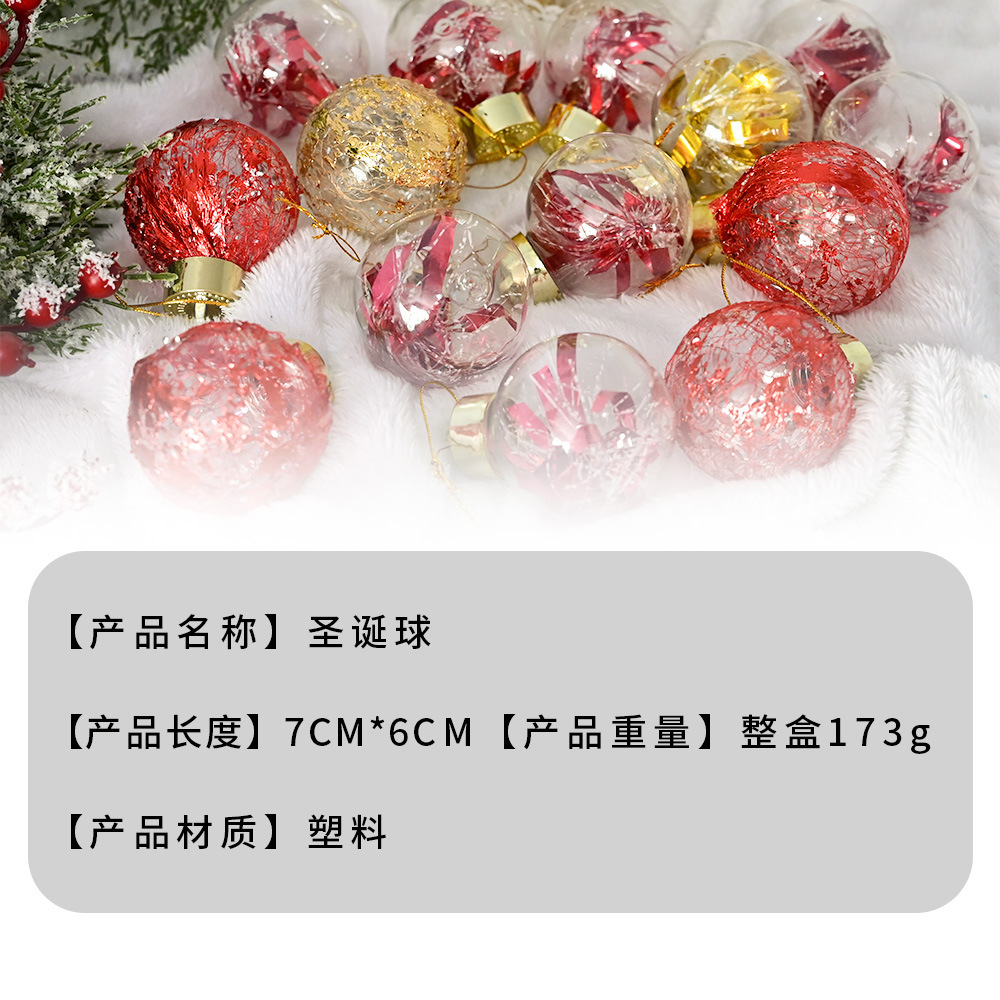 Navidad dorada bola pintada bola decoración de árbol de Navidad colgante decoración de ventanas decoración de decoración colgante decoración de Navidad