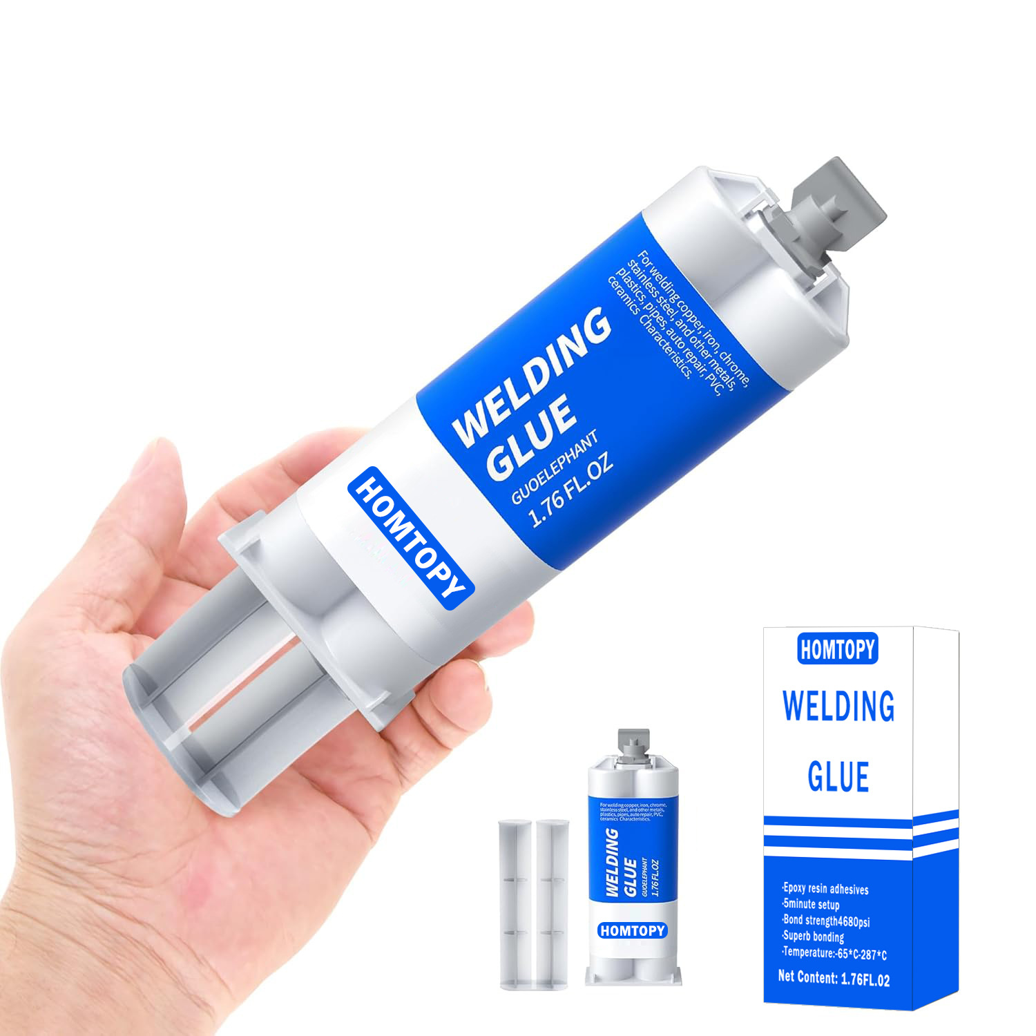 HOMTOPY铸工胶ab胶修补剂不锈钢铜铝补漏神器防水堵漏金属铸铁胶