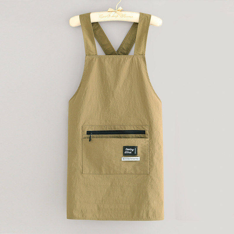 6068 cross strap water-repellent zipper pocket khaki