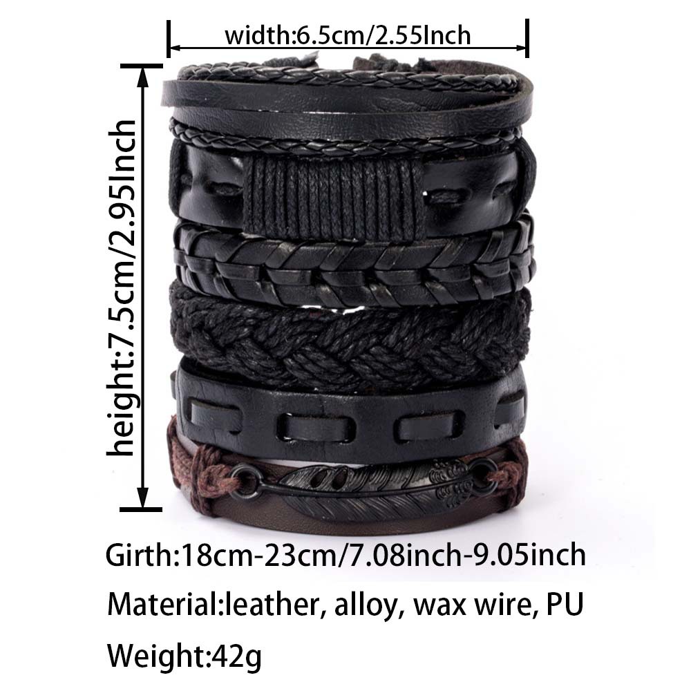 47g Weight Bracelets Classification Pu Leather Chain Material 1 Set Quantity Holiday, Daily Occasion Pu Leather Material Halloween Festival Star, Solid Color, Skull Pattern Men's Gender Layered, Braid Design Casual, Retro Style Casual Retro Star Solid Color Skull Pu Leather Layered Braid Halloween Men's Bracelets Men Cord & Leather Bracelets 15