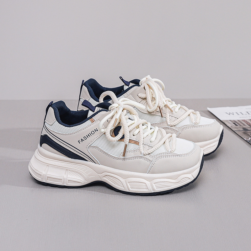 Papá zapatos mujer 2024 otoño nuevo estilo ins versión coreana de todos los partidos zapatos deportivos casuales de plataforma para mujer